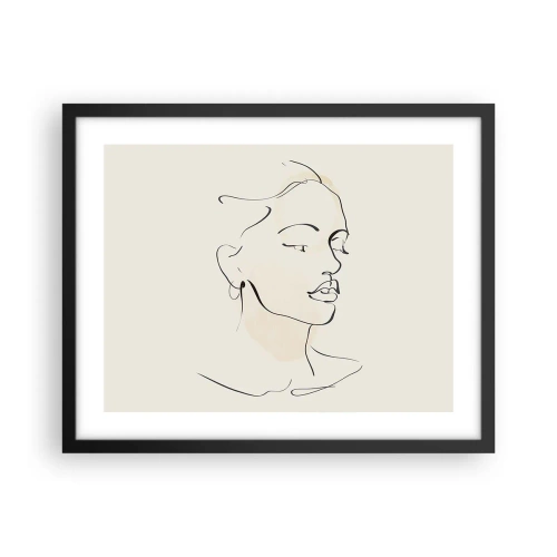 Affiche dans un cadre noir - Poster - Une ligne certaine - 50x40 cm