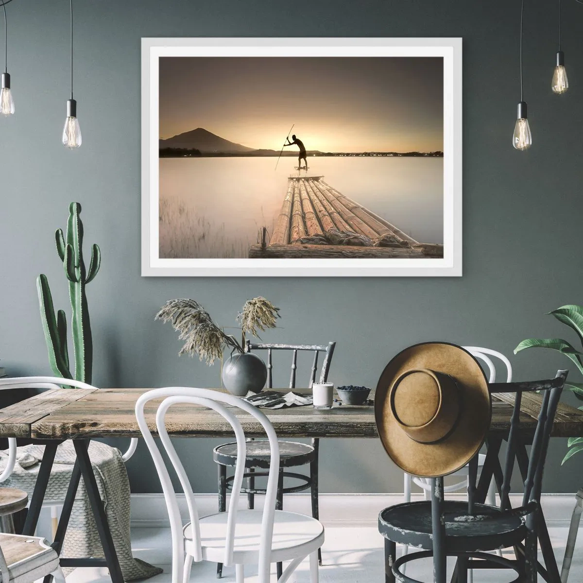 Affiche dans un cadre blanc - Poster - Avant la fin du jour - 91x61 cm