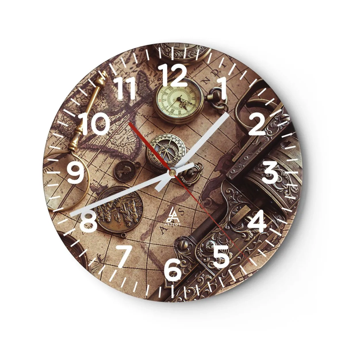 Horloge murale - Pendule murale - L'aventure appelle - 40x40 cm