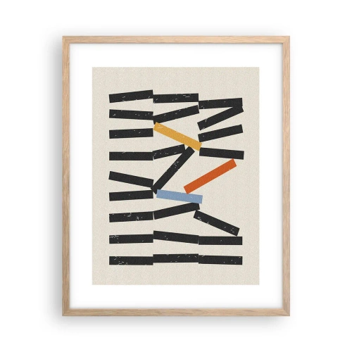 Affiche dans un chêne clair - Poster - Dominos – composition - 40x50 cm