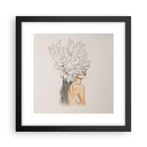 Affiche dans un cadre noir - Poster - Beauté couronnée - 30x30 cm