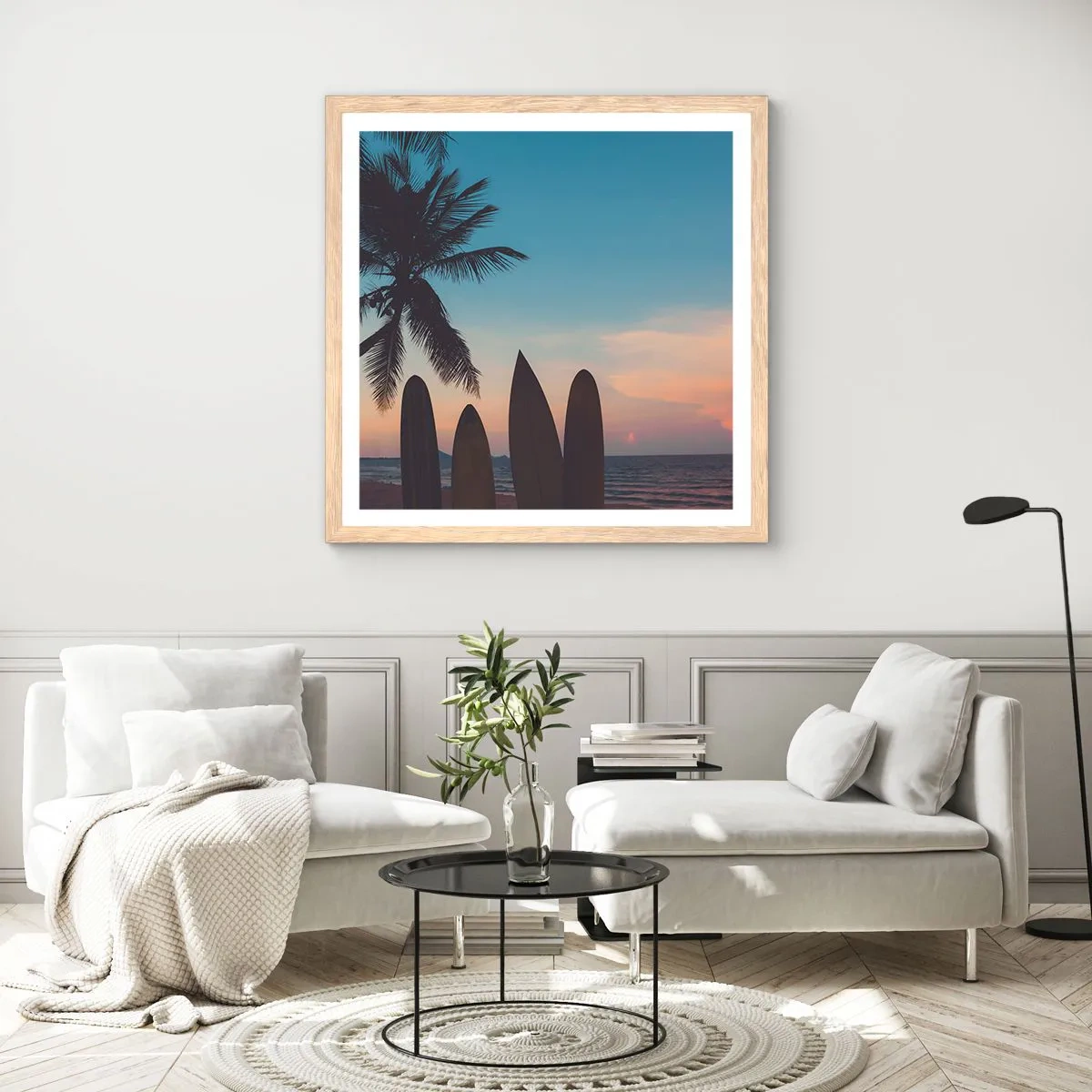 Affiche dans un chêne clair - Poster - Demain sera amusant aussi - 50x50 cm