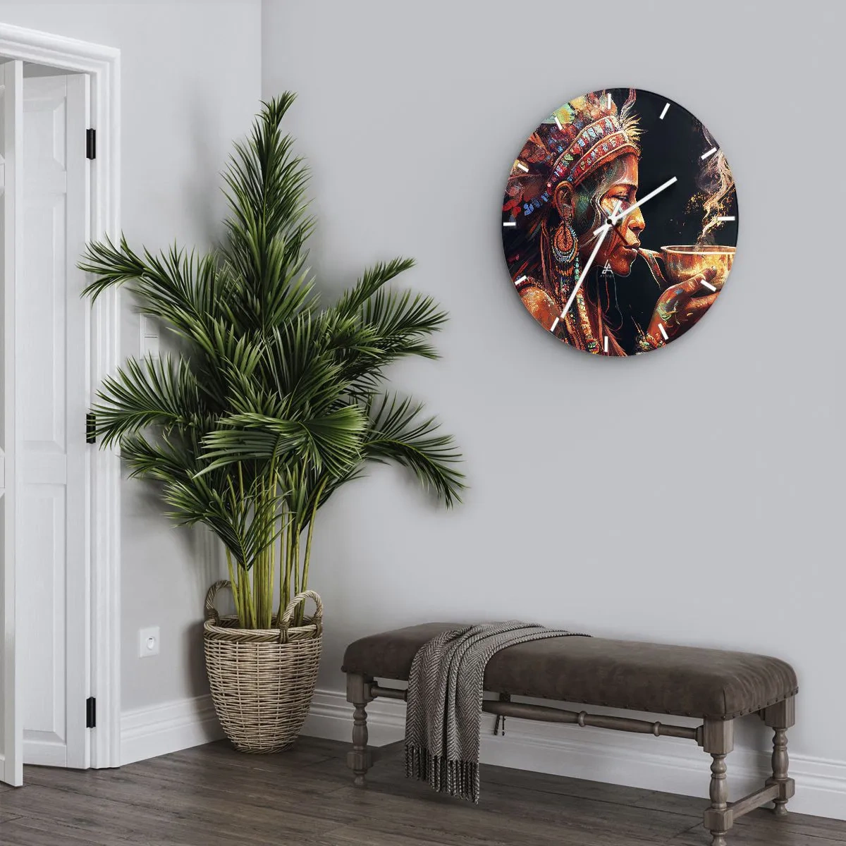 Horloge murale - Pendule murale - Rituel magique - 40x40 cm
