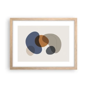 Affiche dans un chêne clair - Poster - Gouttes de couleur - 40x30 cm