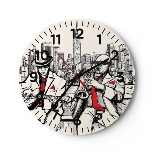 Horloge murale - Pendule murale - improvisation new-yorkaise - 40x40 cm