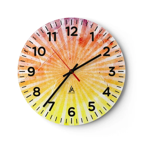 Horloge murale - Pendule murale - Levant et couchant - 30x30 cm