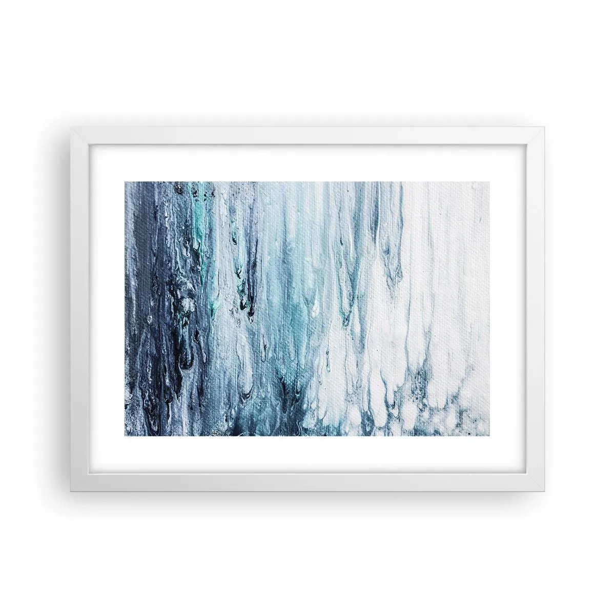 Affiche dans un cadre blanc - Poster - Une glace bleue - 40x30 cm