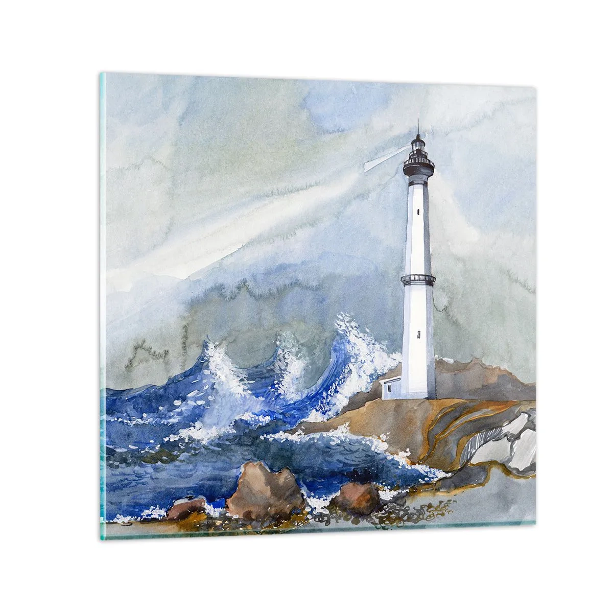 Impression sur verre - Image sur verre - Contre l'obscurité et la tempête - 70x70 cm