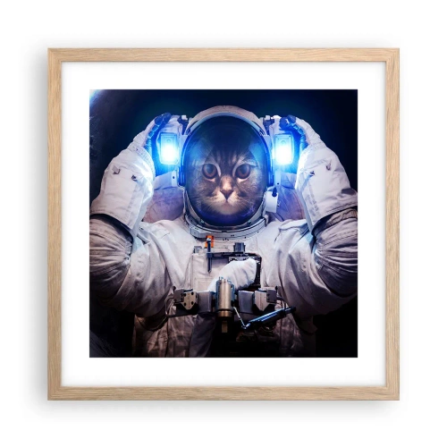 Affiche dans un chêne clair - Poster - Houston, vous avez un problème - 40x40 cm