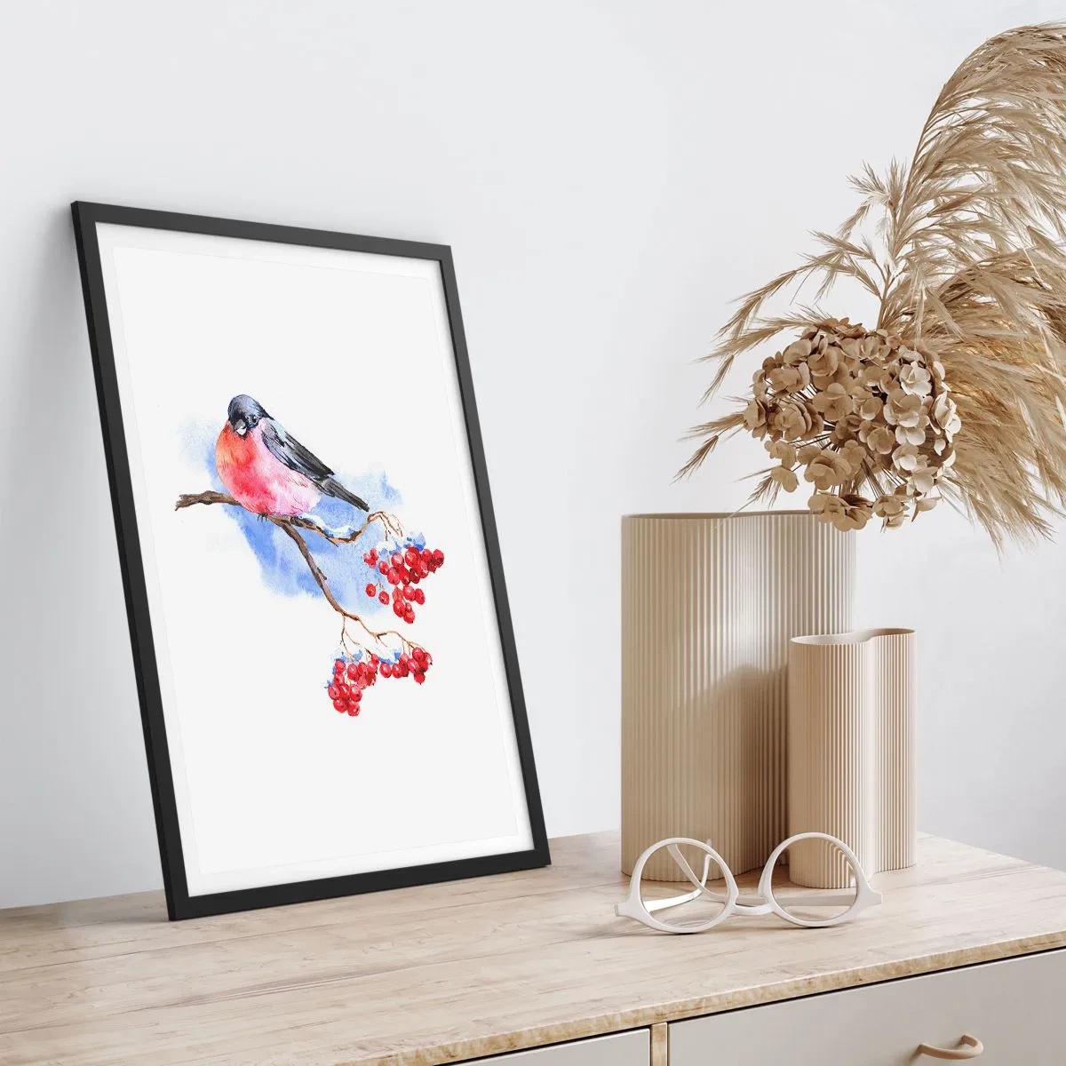 Affiche dans un cadre noir - Poster - L'hiver en couleurs - 70x100 cm