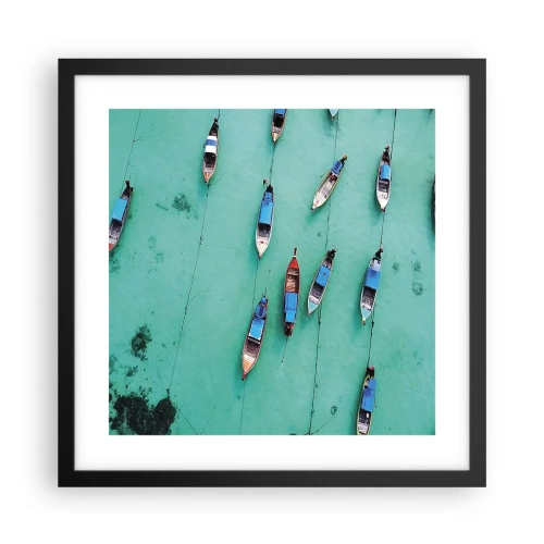 Affiche dans un cadre noir - Poster - Dans une attente jouyeuse - 40x40 cm