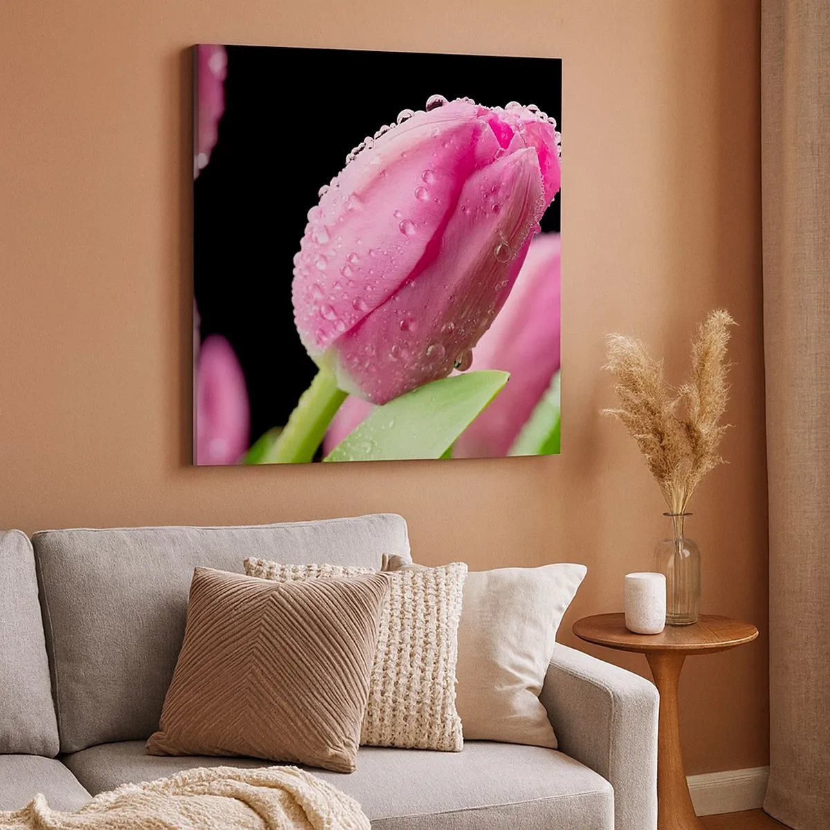 Impression sur toile - Image sur toile - Rêve de lilas dans la rosée - 30x30 cm