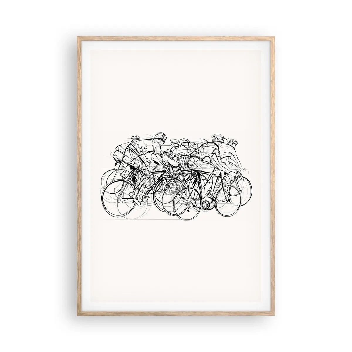 Affiche dans un chêne clair - Poster - Ensemble en équipe - 70x100 cm