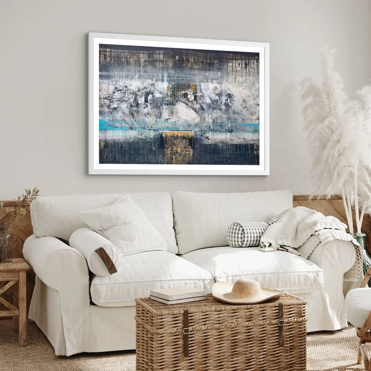 Affiche dans un cadre blanc - Poster - Comme sur la glace, comme après décembre - 100x70 cm