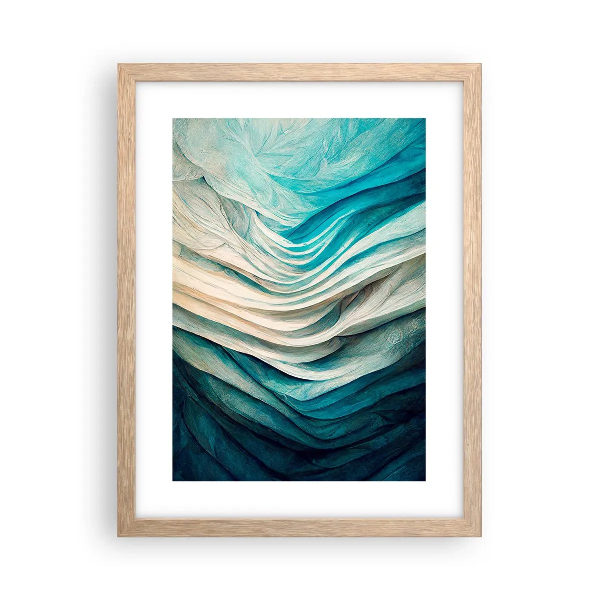 Affiche dans un chêne clair - Poster - Insatiabilité bleue - 30x40 cm