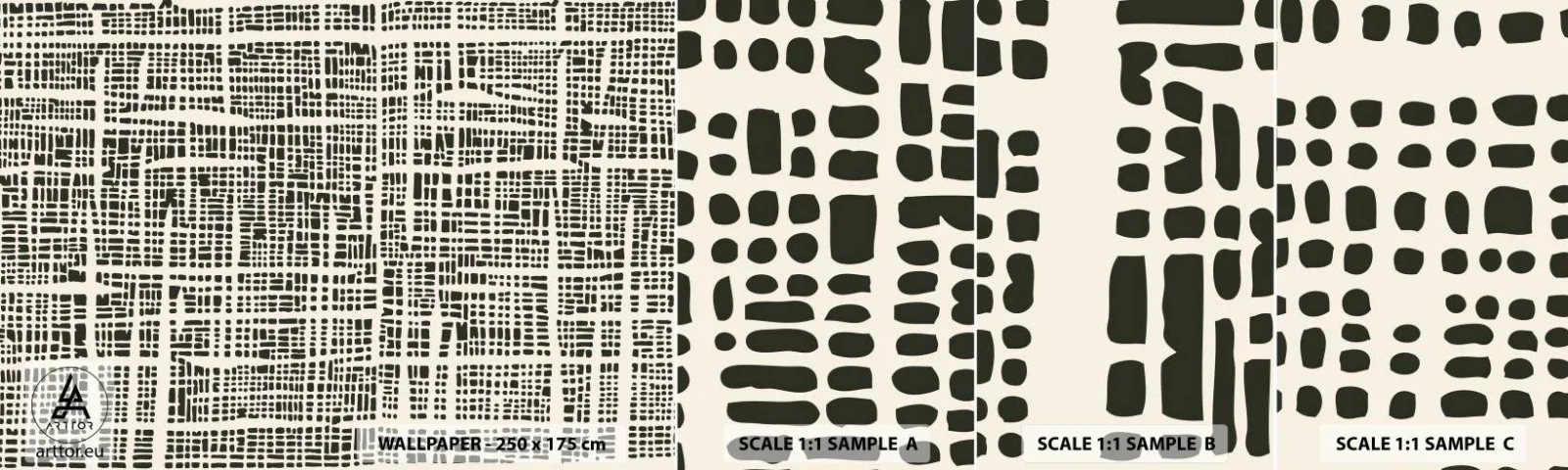 Échantillon de Papier Peint Autocollant Deluxe Sticker - Composition tissée - Abstraction, Graphique, Morceau - 100x30 cm