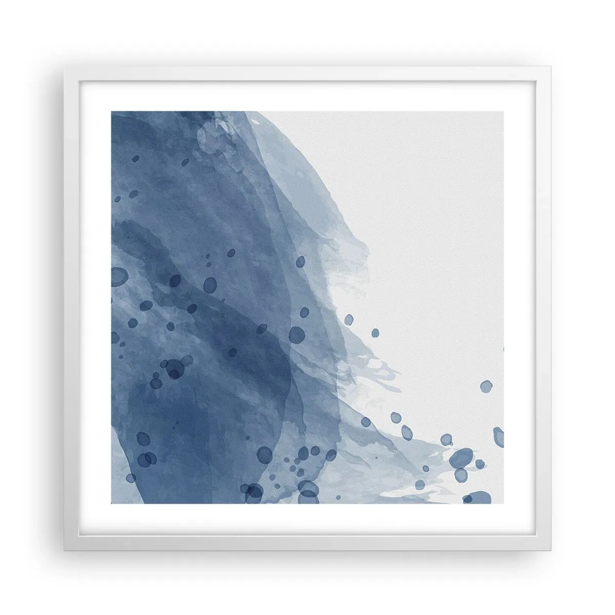 Affiche dans un cadre blanc - Poster - Tulle bleu - 50x50 cm