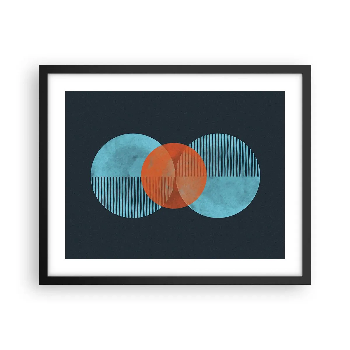 Affiche dans un cadre noir - Poster - Composition symétrique - 50x40 cm
