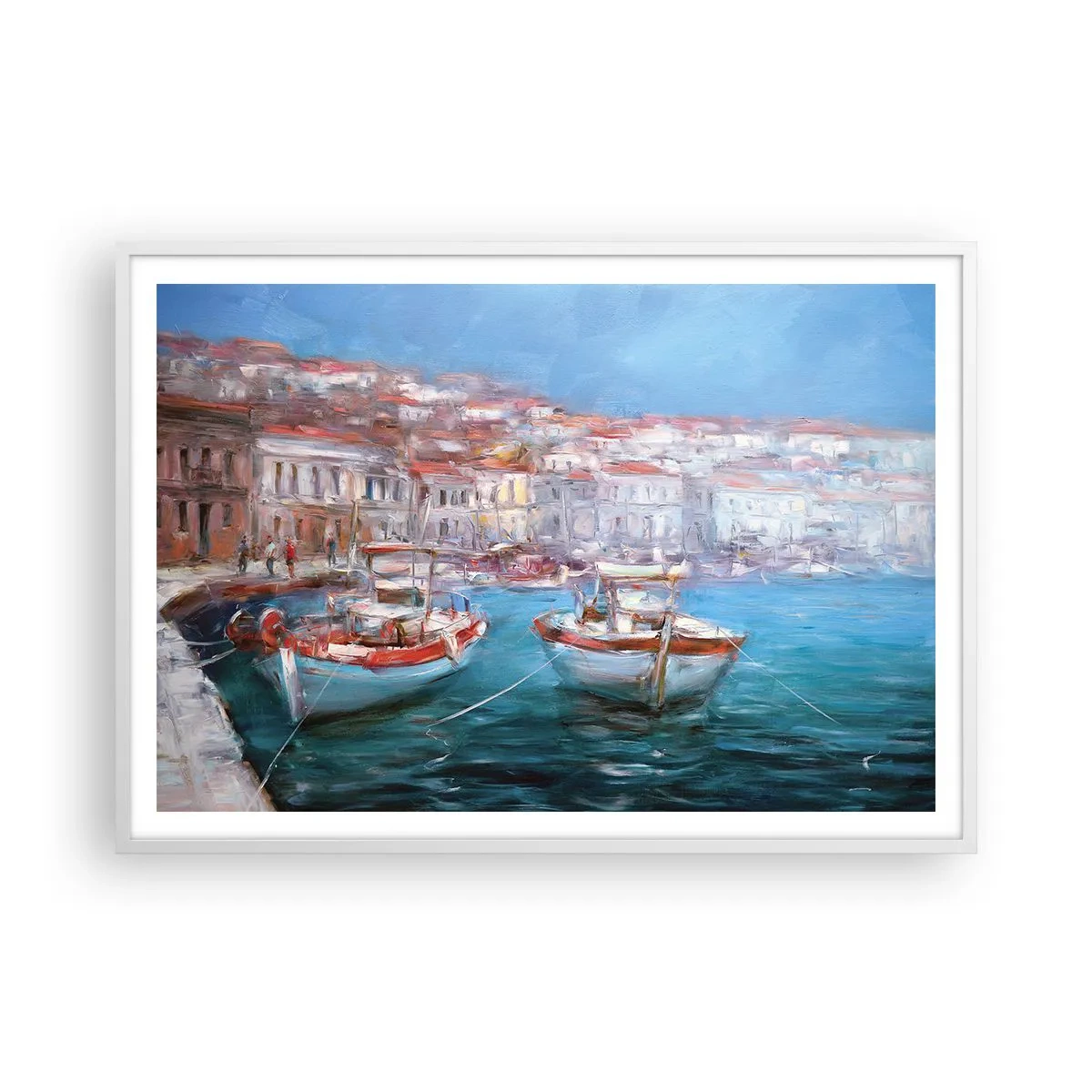 Affiche dans un cadre blanc - Poster - Baie italienne - 100x70 cm