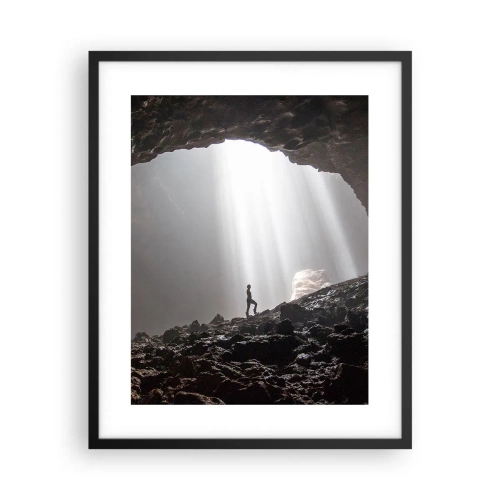 Affiche dans un cadre noir - Poster - Grotte lumineuse - 40x50 cm