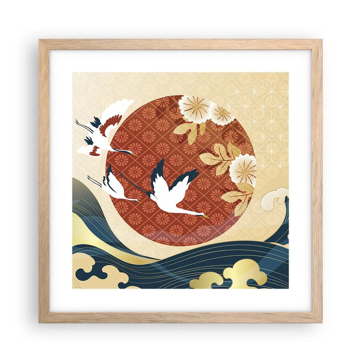 Affiche dans un chêne clair - Poster - Conte japonnais - 40x40 cm