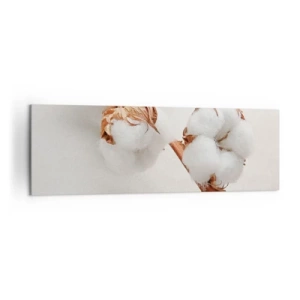 Impression sur toile - Image sur toile - Un brin de coton sur un fond subtil - 160x50cm - Seulement caliner - Décoration murale moderne pour le salon et la chambre ARTTOR