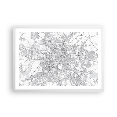 Affiche dans un cadre blanc - Poster - Fleur de Berlin - 70x50 cm