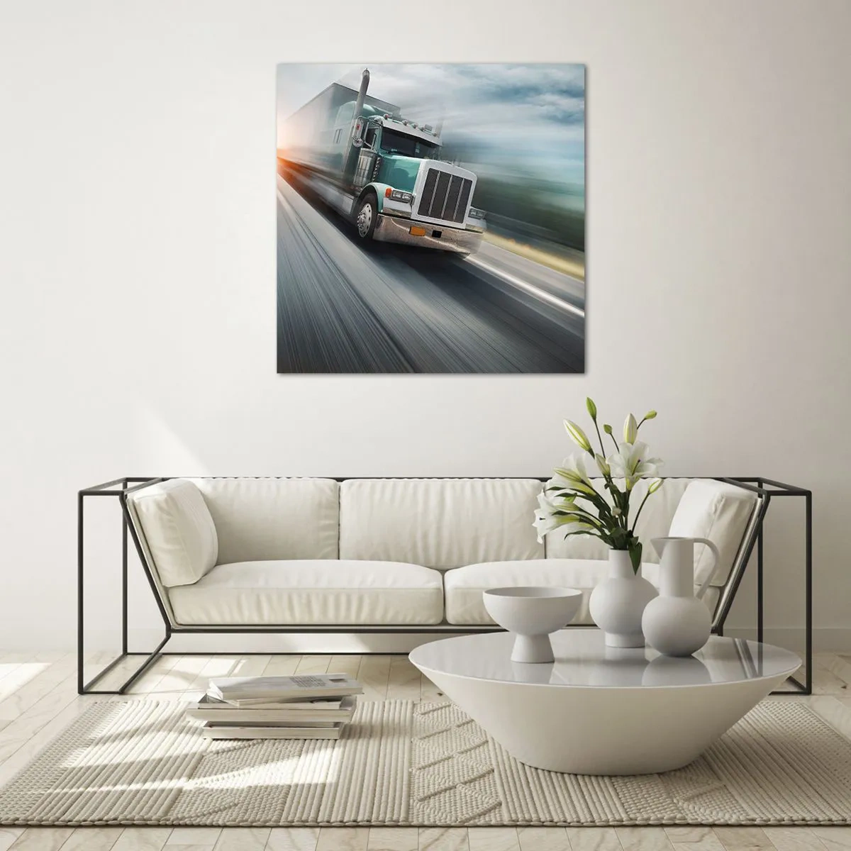 Impression sur verre - Image sur verre - Le géant américain est en fuite - 70x70 cm