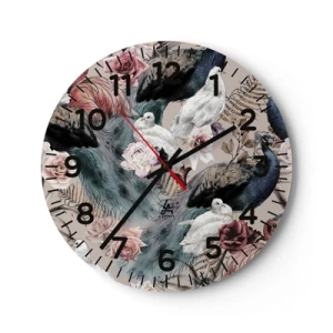 Horloge murale - Pendule murale - Dans un jardin de palace - 40x40 cm