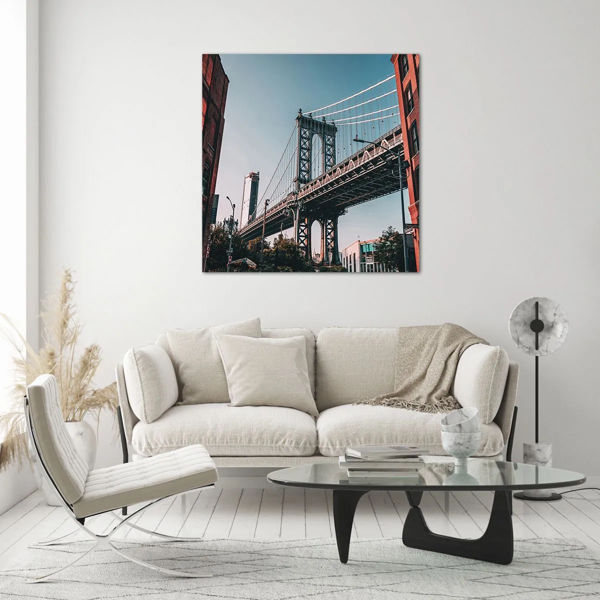 Impression sur verre - Image sur verre - Sur les vagues de la ville - 50x50 cm