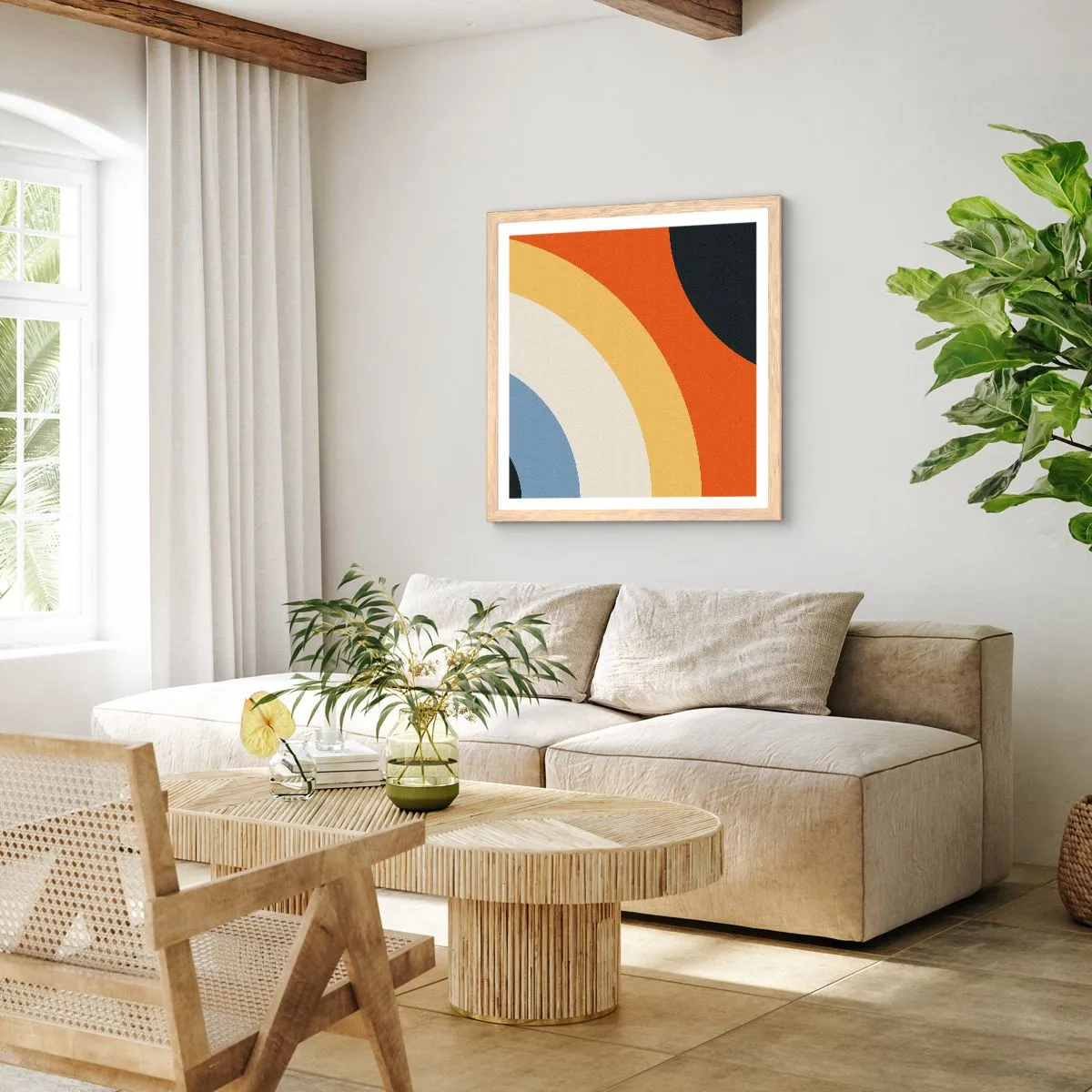 Affiche dans un chêne clair - Poster - Vers son soi - 40x40 cm