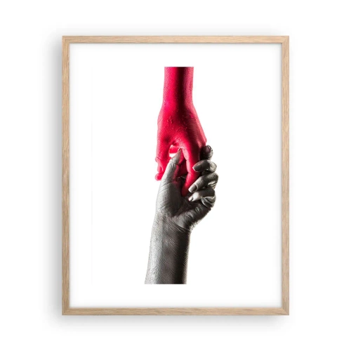 Affiche dans un chêne clair - Poster - Ensemble, bien que différents - 40x50 cm