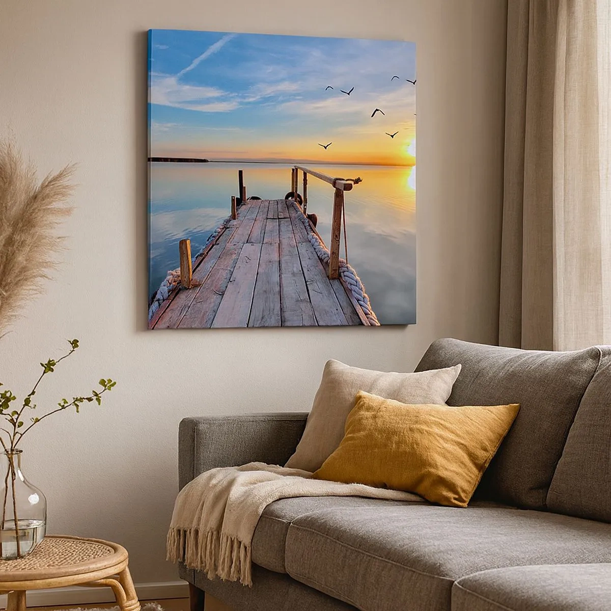 Impression sur toile - Image sur toile - Marcher droit vers le soleil - 30x30 cm