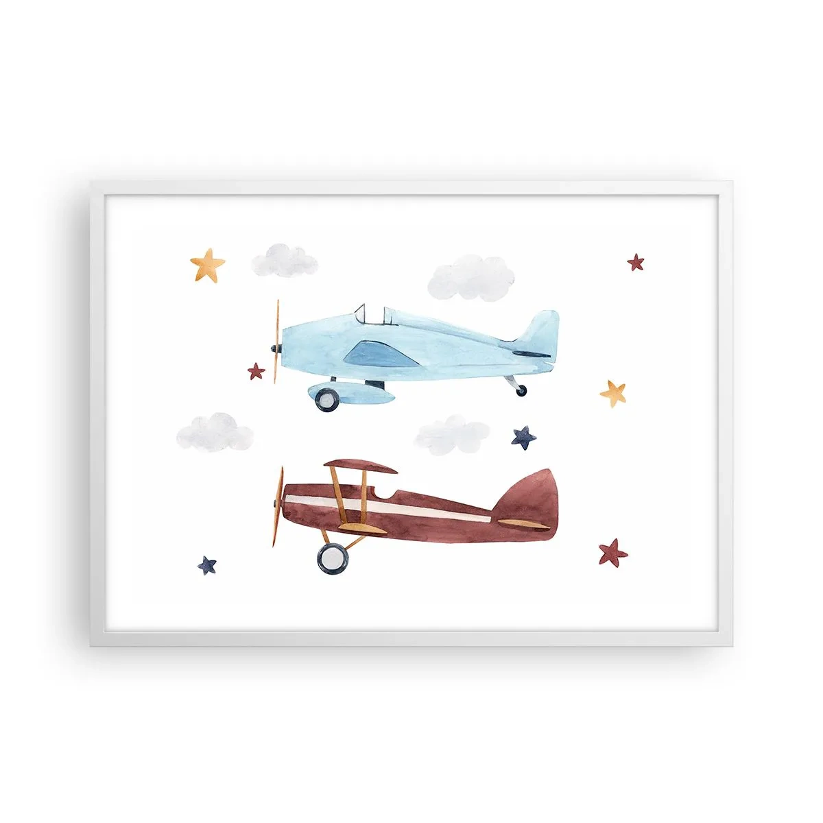 Affiche dans un cadre blanc - Poster - Monsieur le pilote, nous vous attendons ! - 70x50 cm