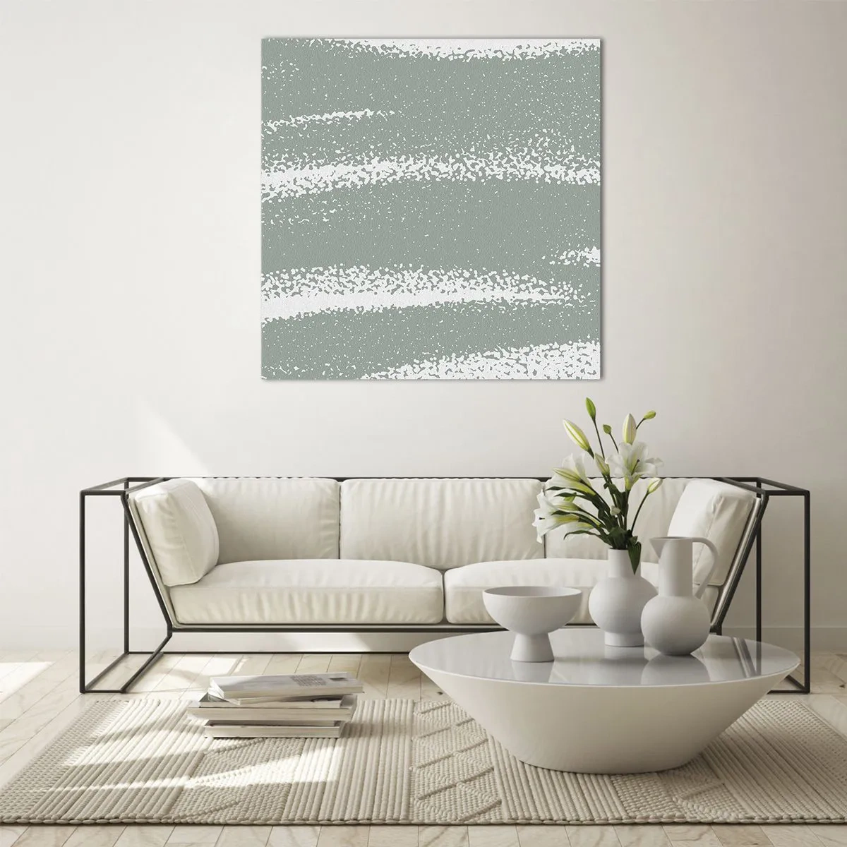 Impression sur verre - Image sur verre - Abstraction dans un climat hivernal - 40x40 cm