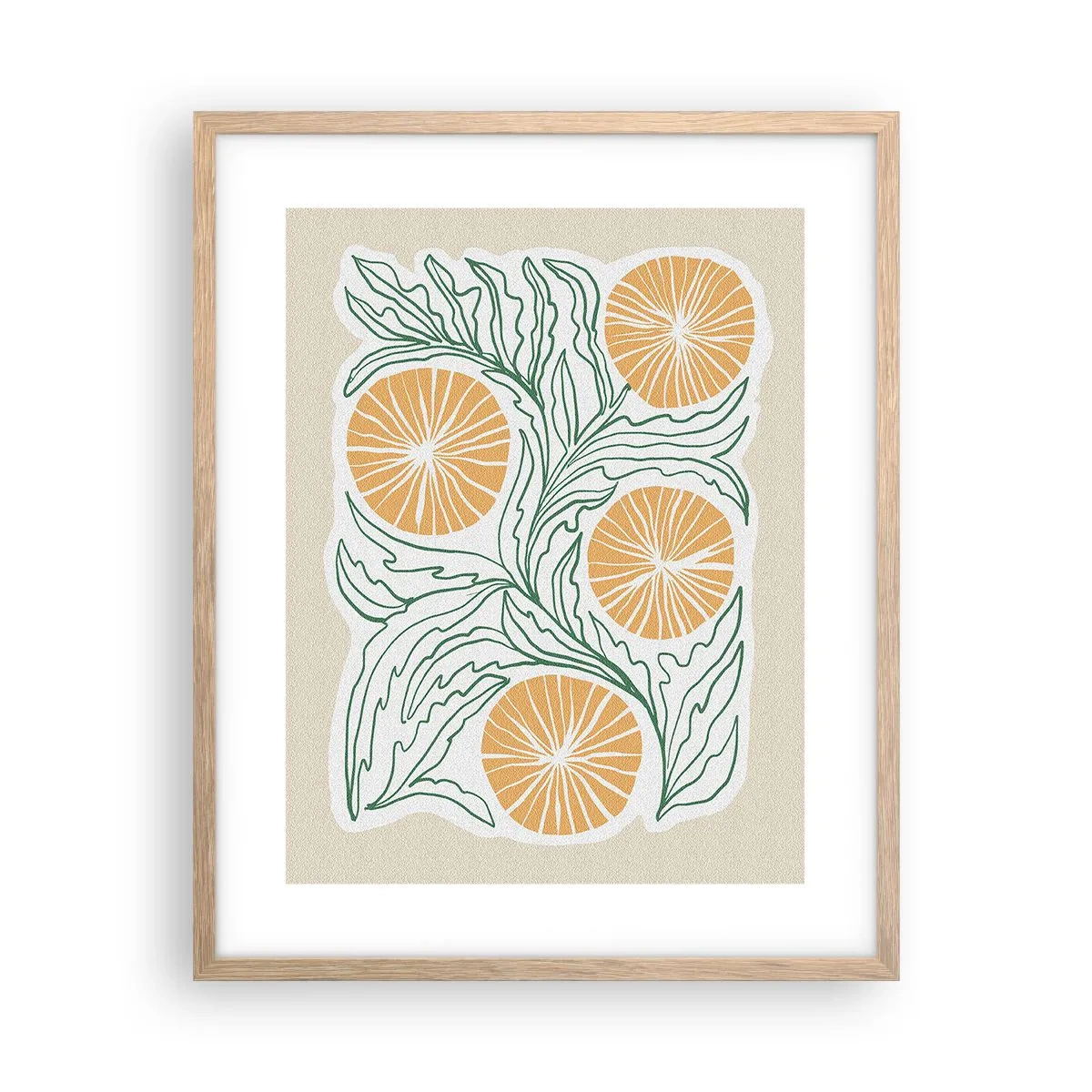 Affiche dans un chêne clair - Poster - Ethnique avec une pointe d'abstraction - 40x50 cm