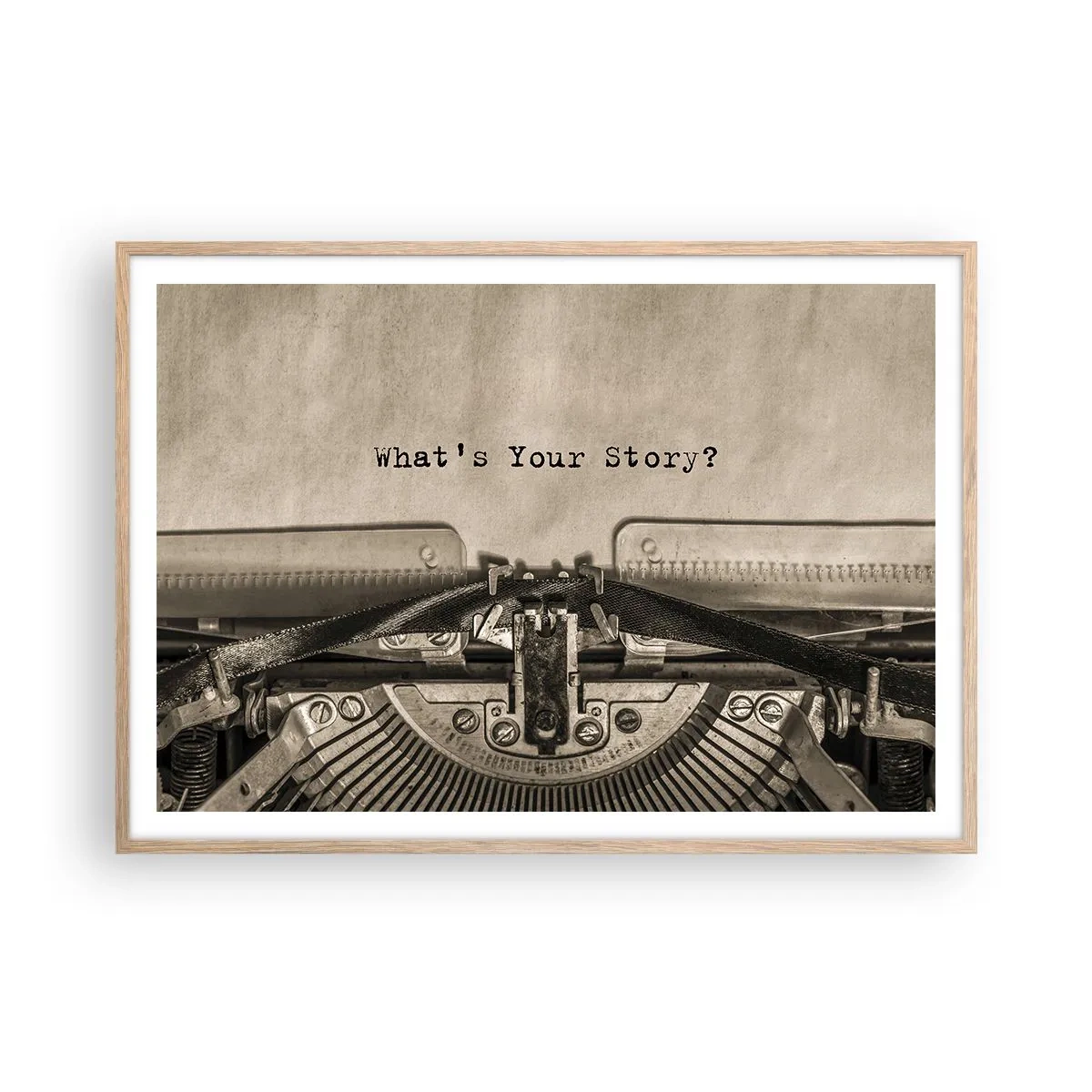 Affiche dans un chêne clair - Poster - Réponds-moi - 100x70 cm