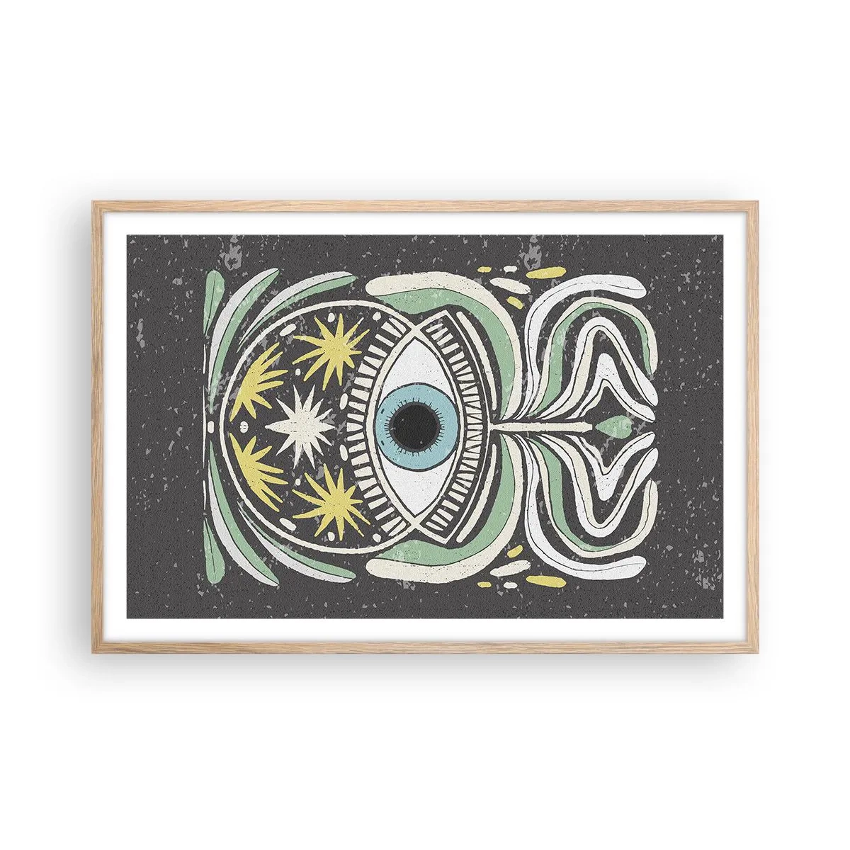 Affiche dans un chêne clair - Poster - Rituels tribaux - 91x61 cm