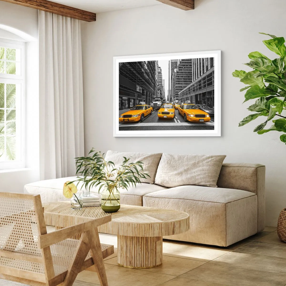 Affiche dans un cadre blanc - Poster - C'est nous qui colorons la ville - 70x50 cm