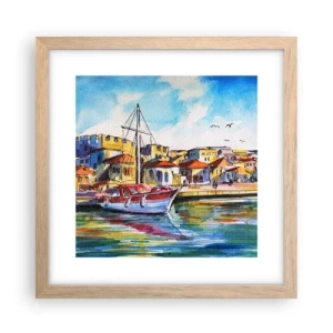 Affiche dans un chêne clair - Poster - Après-midi arc-en-ciel - 30x30 cm