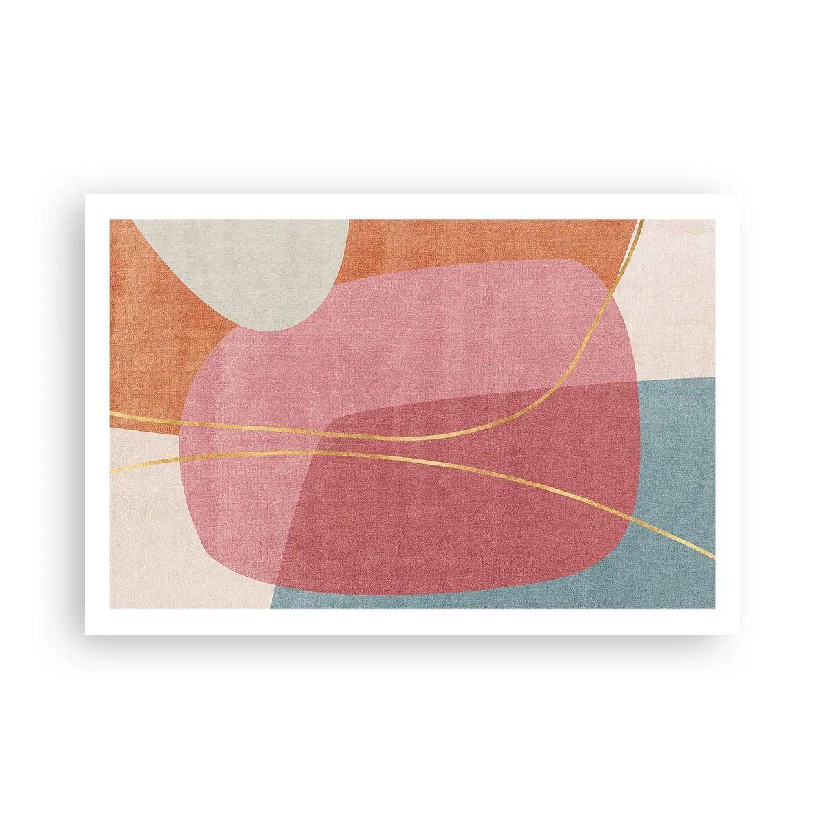 Affiche - Poster - Composition pastel au fil d'or - 91x61 cm