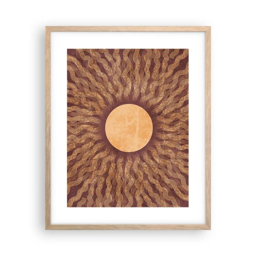 Affiche dans un chêne clair - Poster - Icône du soleil - 40x50 cm