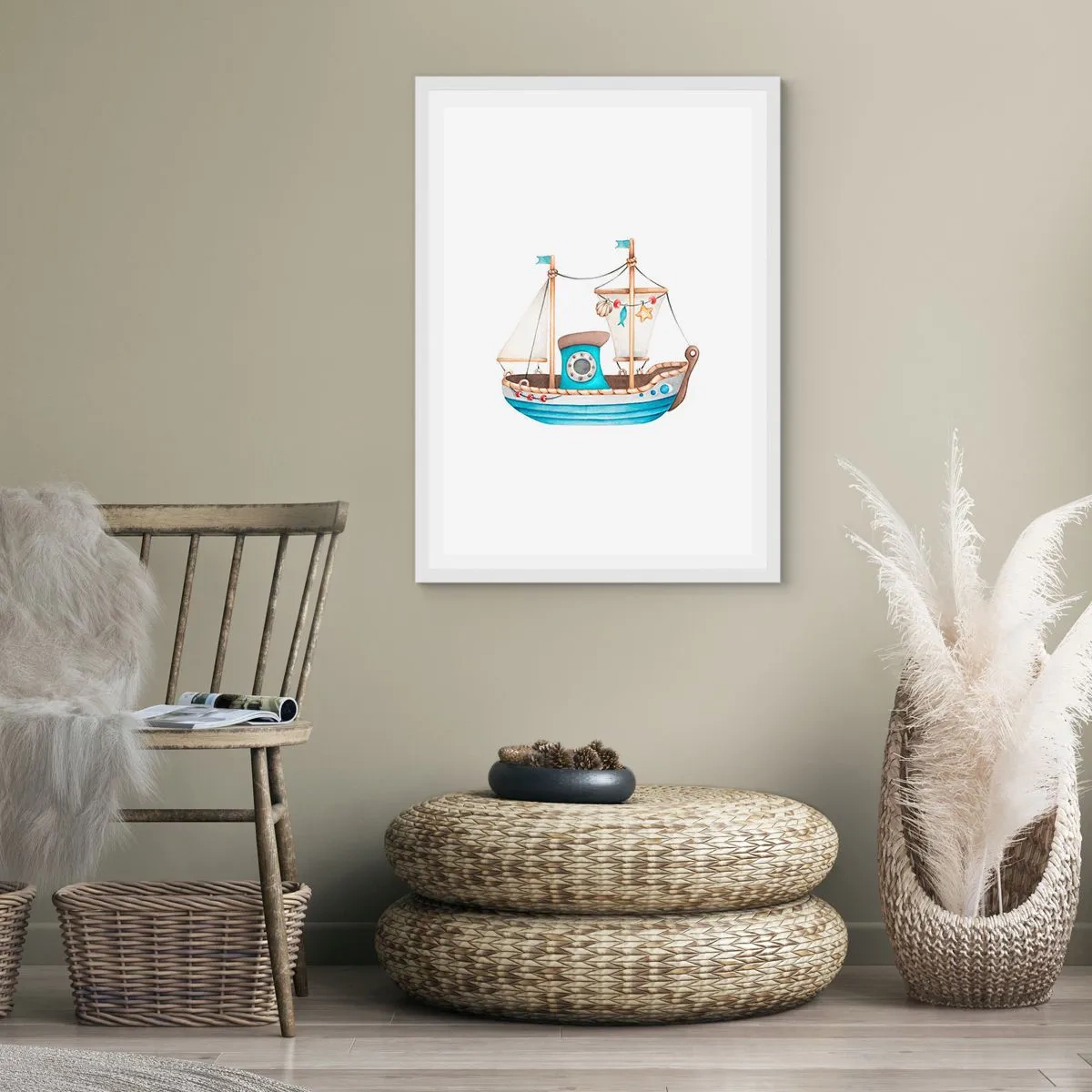 Affiche dans un cadre blanc - Poster - Ohé, l'aventure ! - 30x40 cm