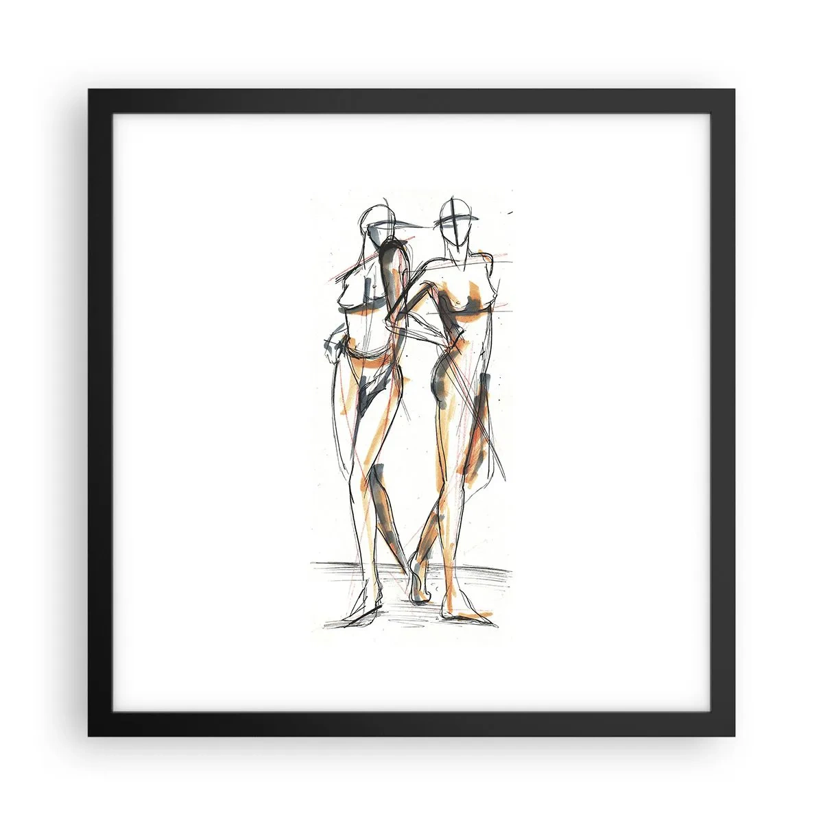 Affiche dans un cadre noir - Poster - Étude de la grâce - 40x40 cm