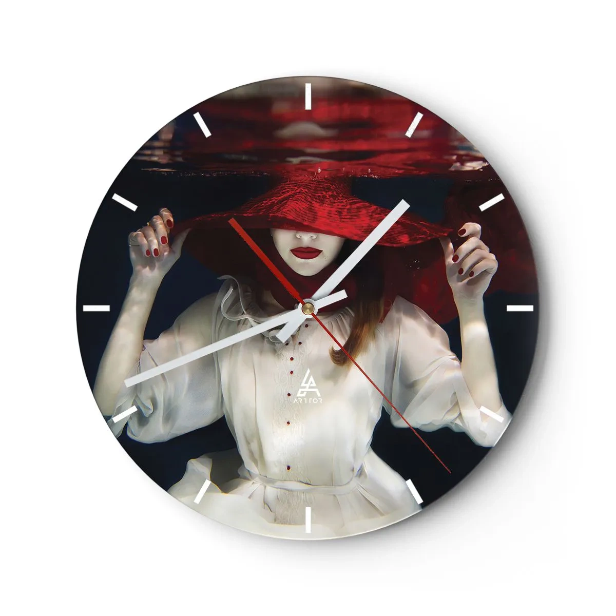 Horloge murale - Pendule murale - Femme mystérieuse - 40x40 cm