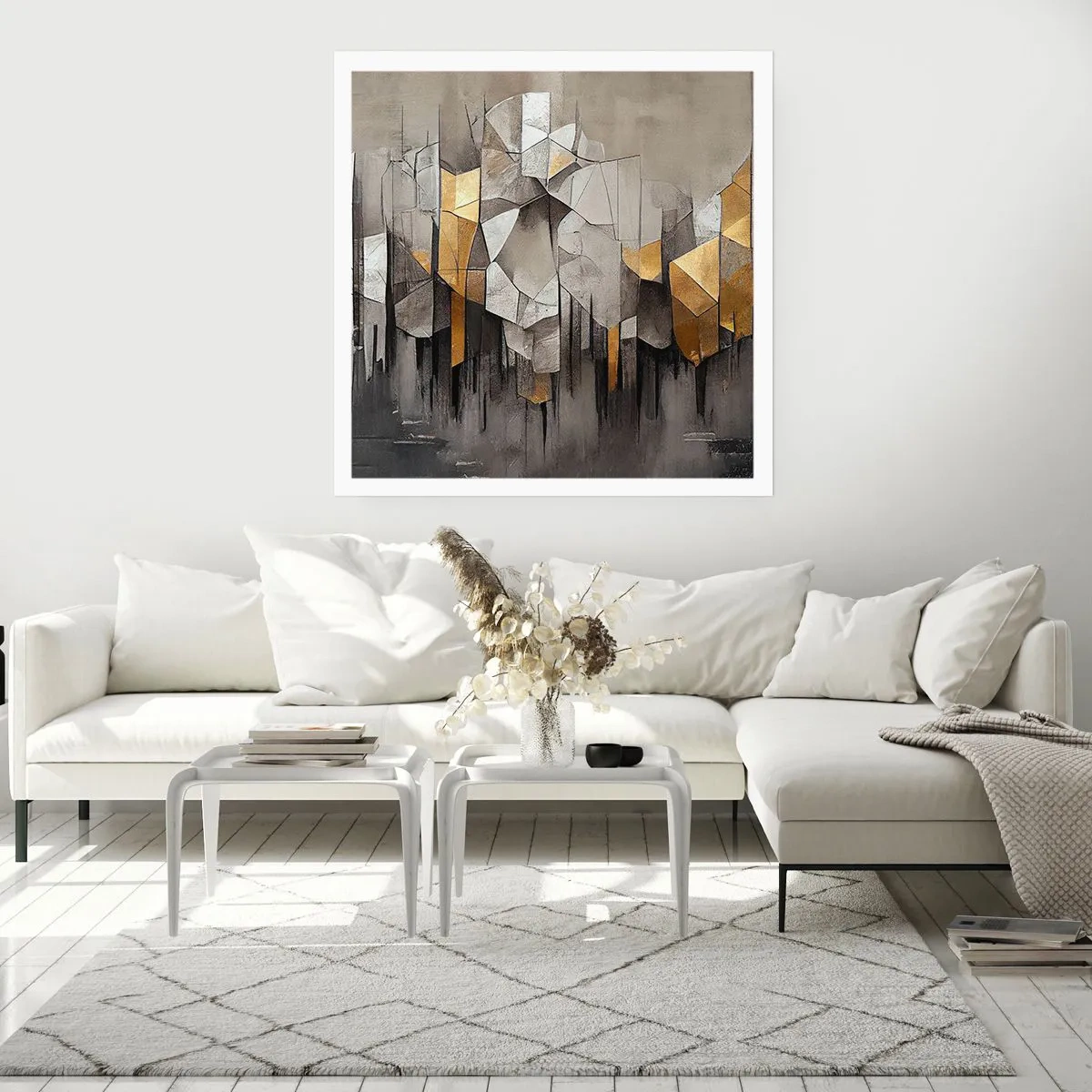 Affiche - Poster - Composition de glace et de lumière - 30x30 cm