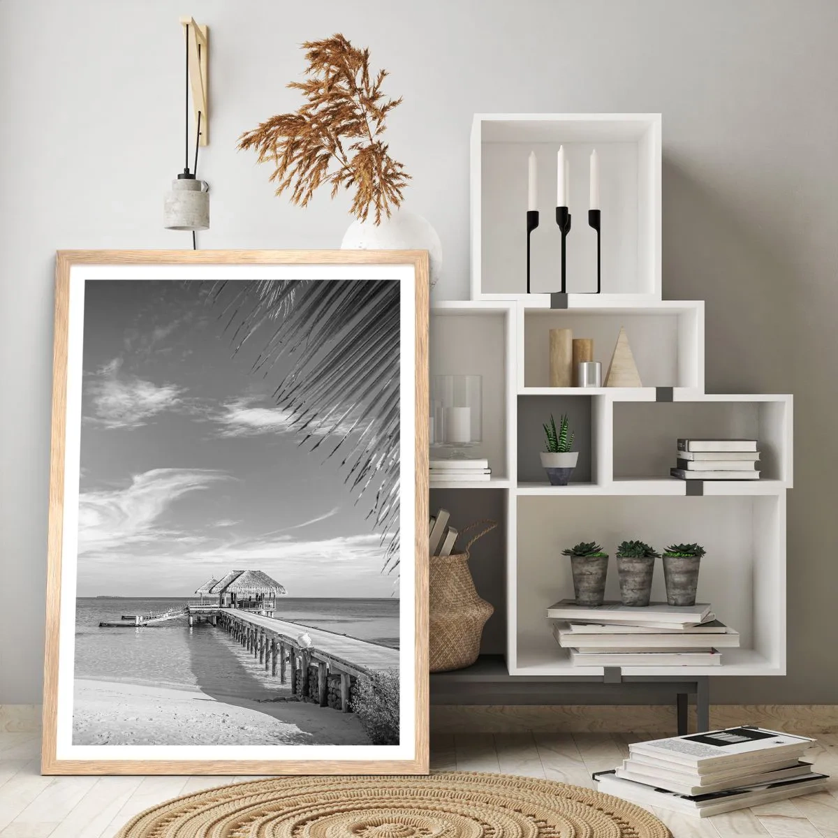 Affiche dans un chêne clair - Poster - Souvenirs ou rêve? - 70x100 cm