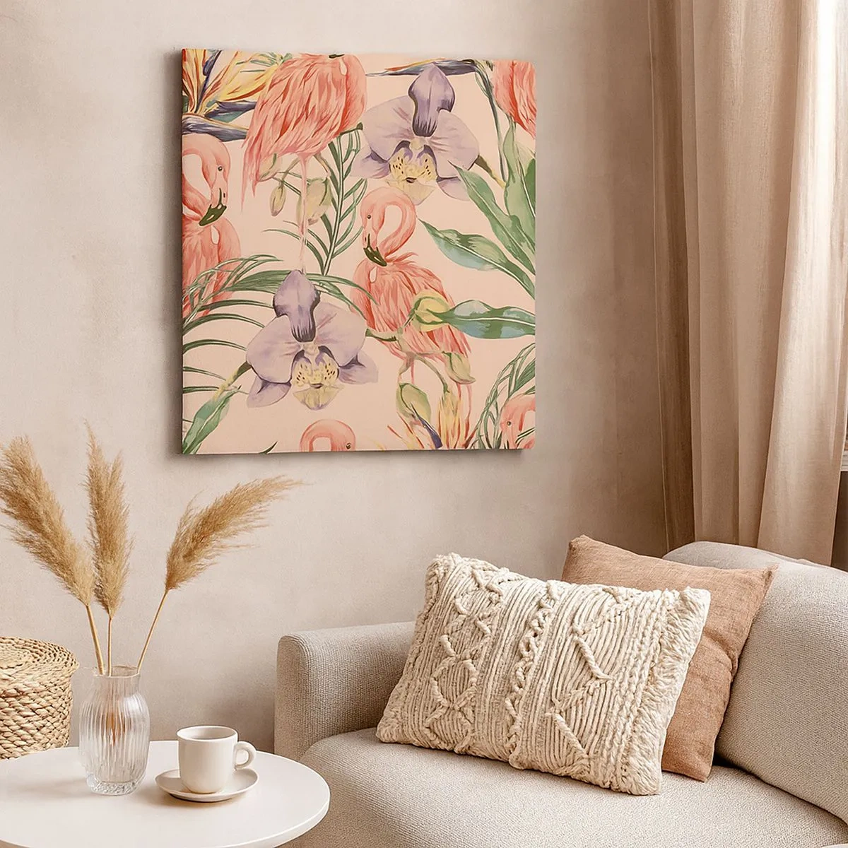 Impression sur toile - Image sur toile - Ballet rose dans les fleurs - 30x30 cm