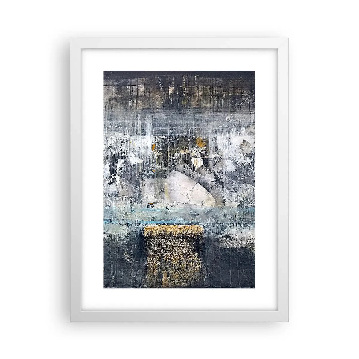 Affiche dans un cadre blanc - Poster - Comme sur la glace, comme après décembre - 30x40 cm