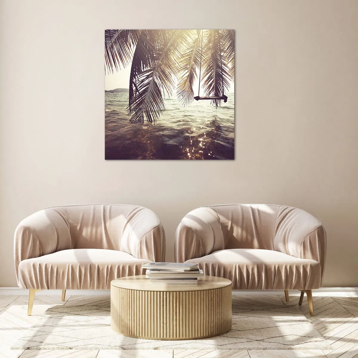 Impression sur verre - Image sur verre - Vous pouvez vous balancer dans les nuages ​​à volonté - 70x70 cm